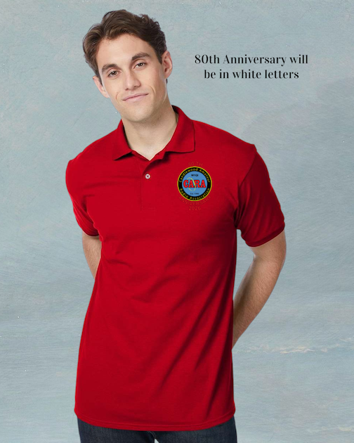 cara ham radio red polo